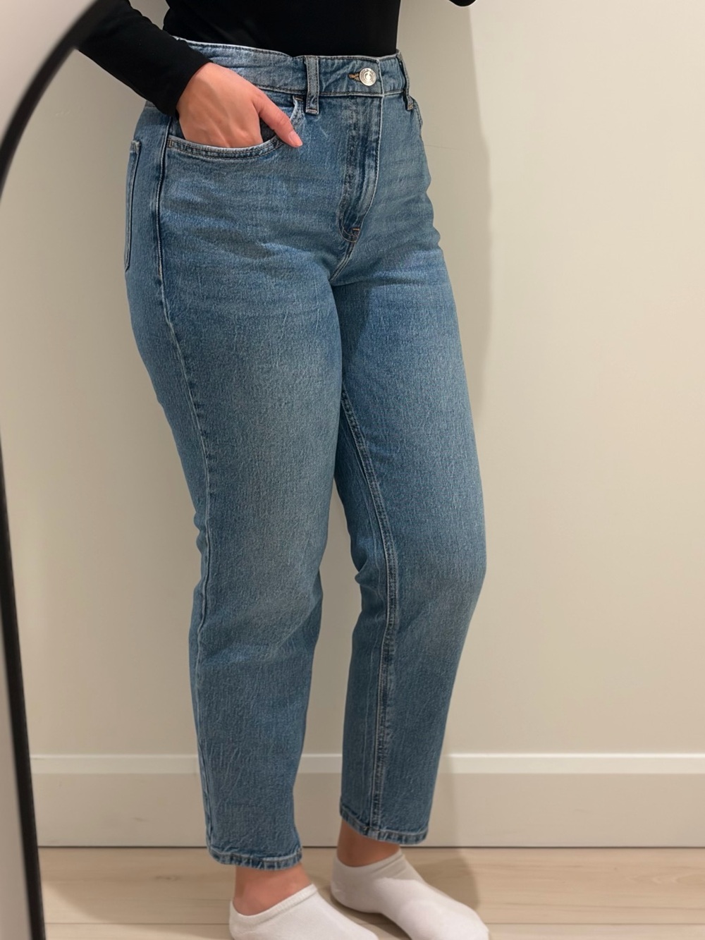 Mango Women's Cropped Jeans — Blue Wash